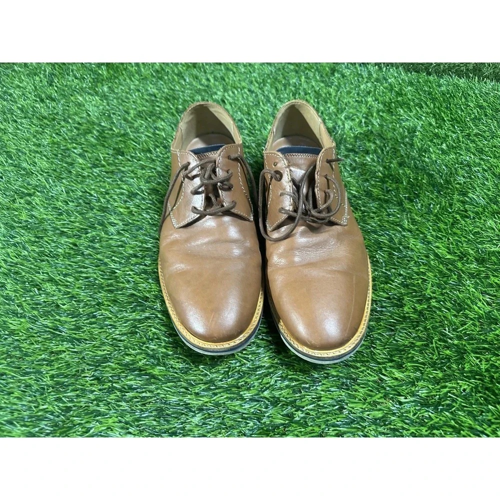 Clarks Mens Brown Leather Lace Up Round Toe Oxford Dress Shoes 10 W 261318248090
